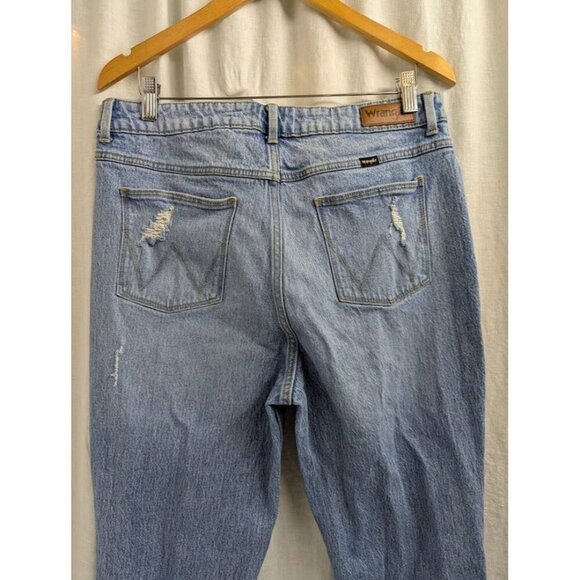Wrangler womens 14 high rise bold boot cut distressed light jeans 32" inseam B7 - Picture 7 of 11
